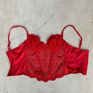 Red lace corset top